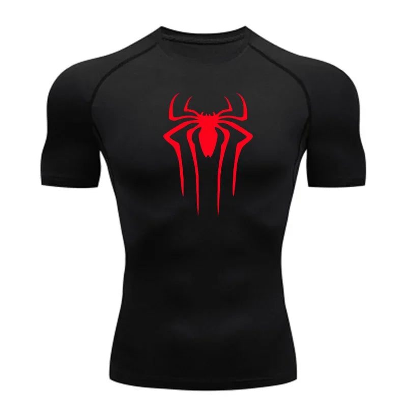 2025 Compression Shirt Men Fitness Gym Super Hero Sport Running T-Shirt Rashgard Tops Tee Quick Dry Short Sleeve T-Shirt For Men Spider