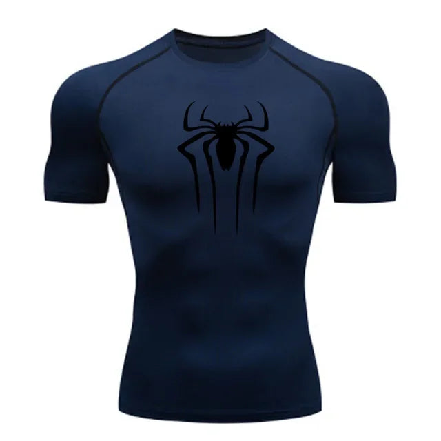 2025 Compression Shirt Men Fitness Gym Super Hero Sport Running T-Shirt Rashgard Tops Tee Quick Dry Short Sleeve T-Shirt For Men Spider