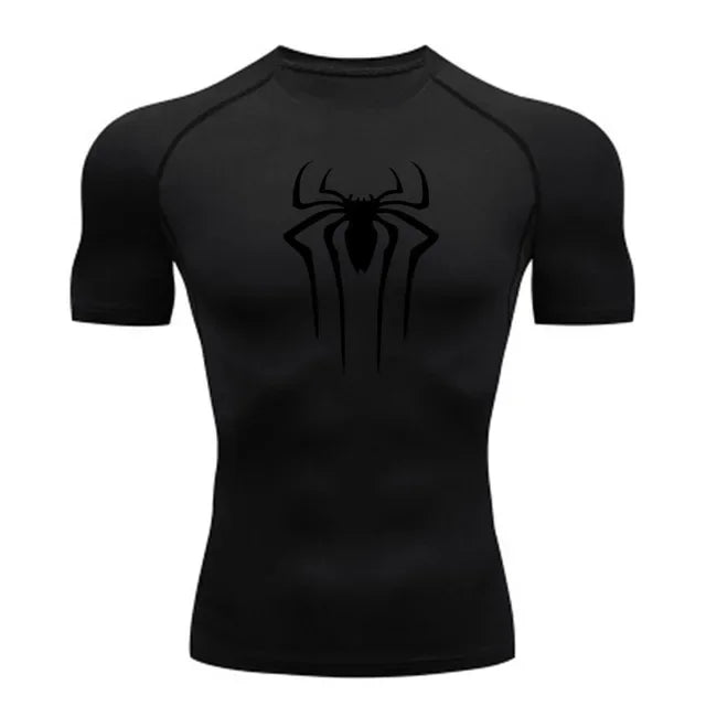 2025 Compression Shirt Men Fitness Gym Super Hero Sport Running T-Shirt Rashgard Tops Tee Quick Dry Short Sleeve T-Shirt For Men Spider