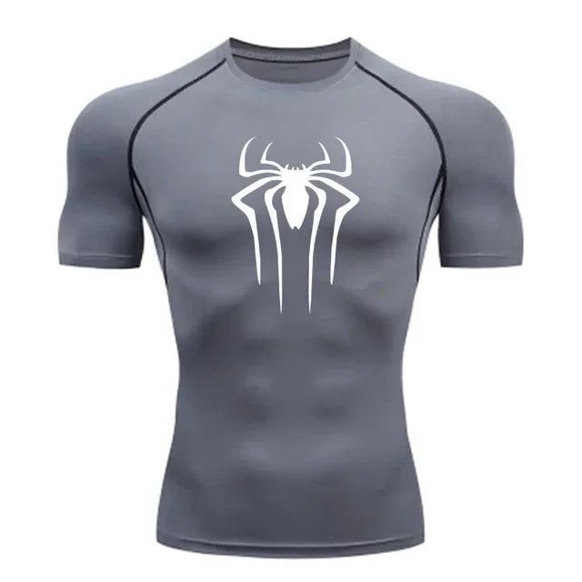 2025 Compression Shirt Men Fitness Gym Super Hero Sport Running T-Shirt Rashgard Tops Tee Quick Dry Short Sleeve T-Shirt For Men Spider