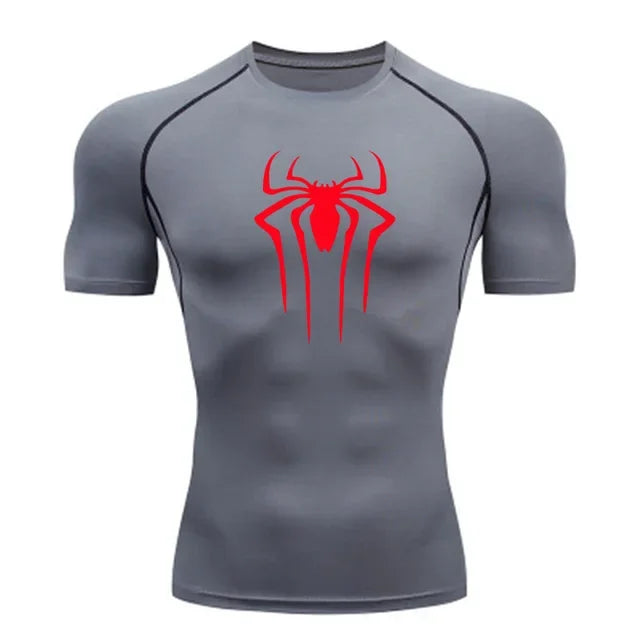 2025 Compression Shirt Men Fitness Gym Super Hero Sport Running T-Shirt Rashgard Tops Tee Quick Dry Short Sleeve T-Shirt For Men Spider