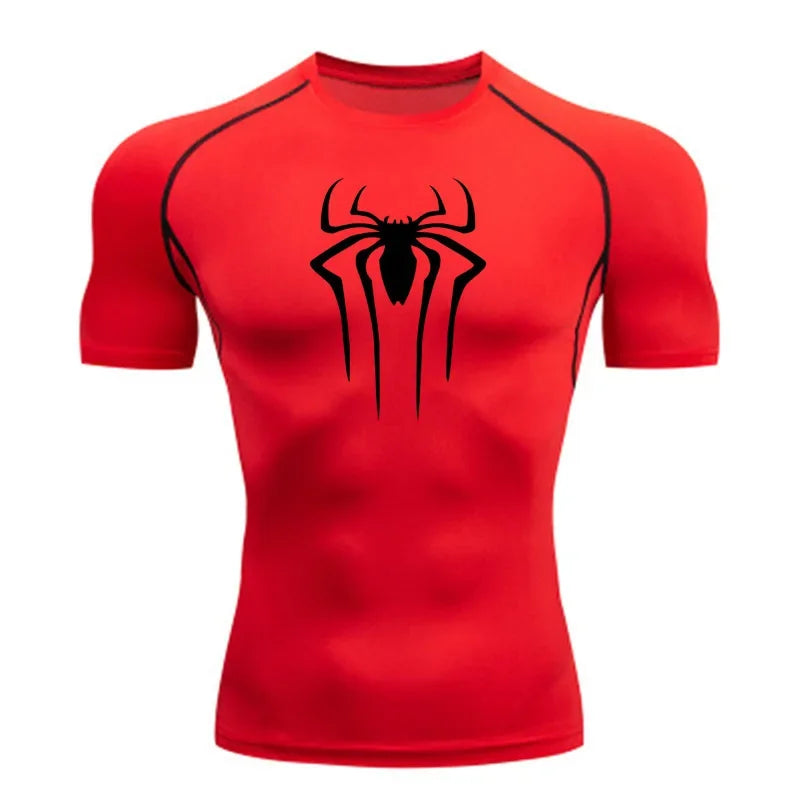 2025 Compression Shirt Men Fitness Gym Super Hero Sport Running T-Shirt Rashgard Tops Tee Quick Dry Short Sleeve T-Shirt For Men Spider