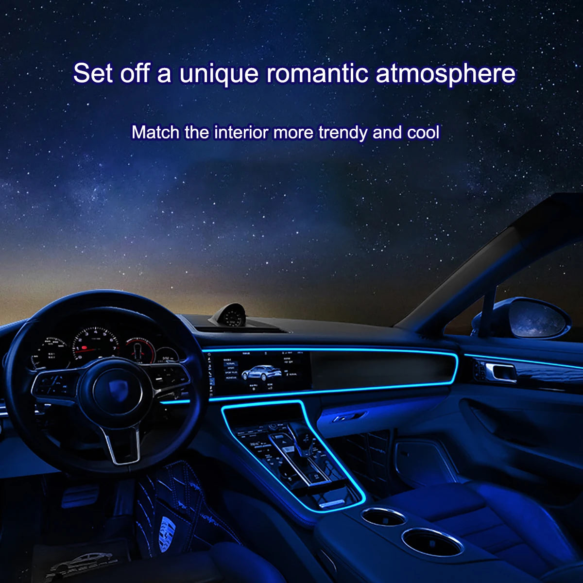 Led Strip Atmosphere Light Blue for DIY Flexible AUTO Interior Lamp Party Decoration Lights Neon Strips USB