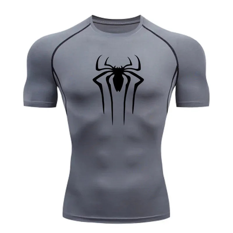 2025 Compression Shirt Men Fitness Gym Super Hero Sport Running T-Shirt Rashgard Tops Tee Quick Dry Short Sleeve T-Shirt For Men Spider