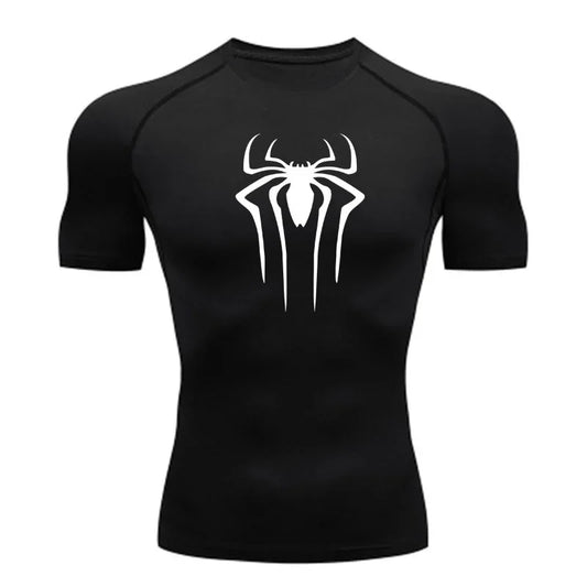 2025 Compression Shirt Men Fitness Gym Super Hero Sport Running T-Shirt Rashgard Tops Tee Quick Dry Short Sleeve T-Shirt For Men Spider