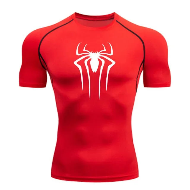 2025 Compression Shirt Men Fitness Gym Super Hero Sport Running T-Shirt Rashgard Tops Tee Quick Dry Short Sleeve T-Shirt For Men Spider