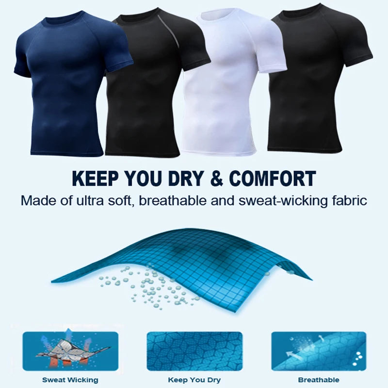 Cross Print Compression Shirt for Men Christian Athletic Tshirt Tees Tops Gym Workout Running Baselayers Undershirts Rash Guard